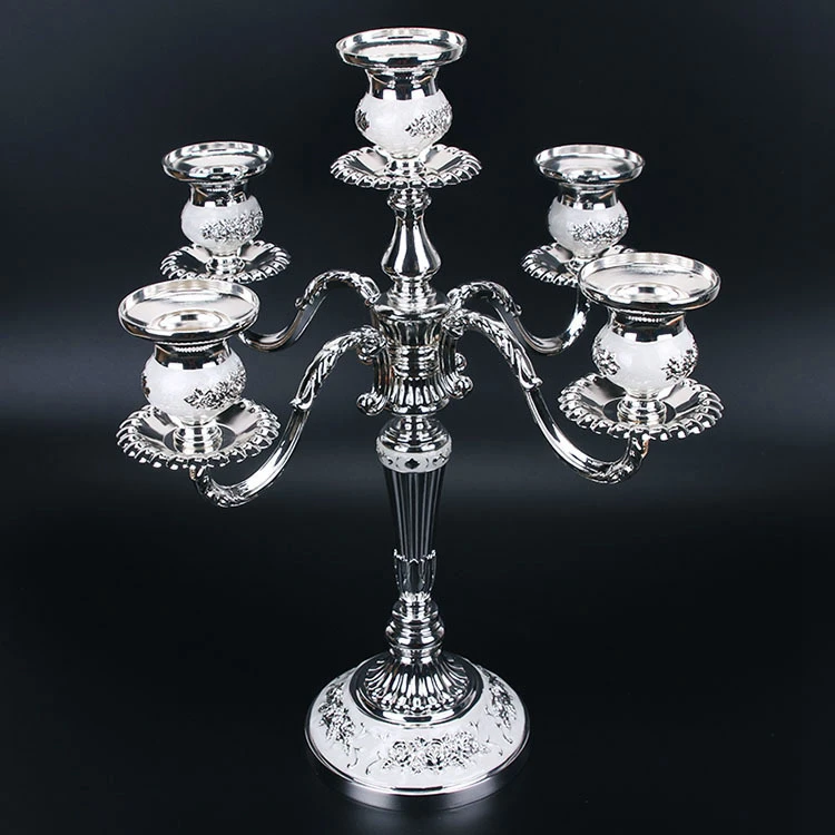 Candlestick Holder Set New Round Iron Cast Metal Gold Wedding Centerpieces Candelabra For Taper