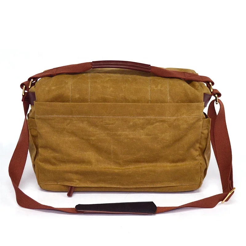 Designer Custom Men Waterproof Digital Gear Video Dslr Messenger Bags Waxed Canvas Crossbody Camera Bag for Photography