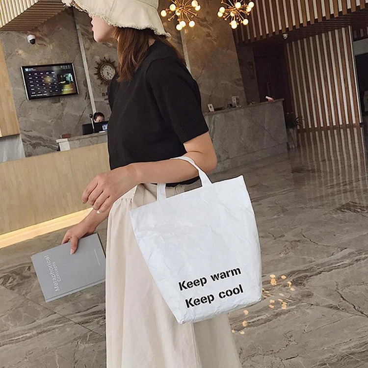 Wholesale Kraft Paper Ladies Large Capacity Crossbody Fashion Tyvek Tote Bag