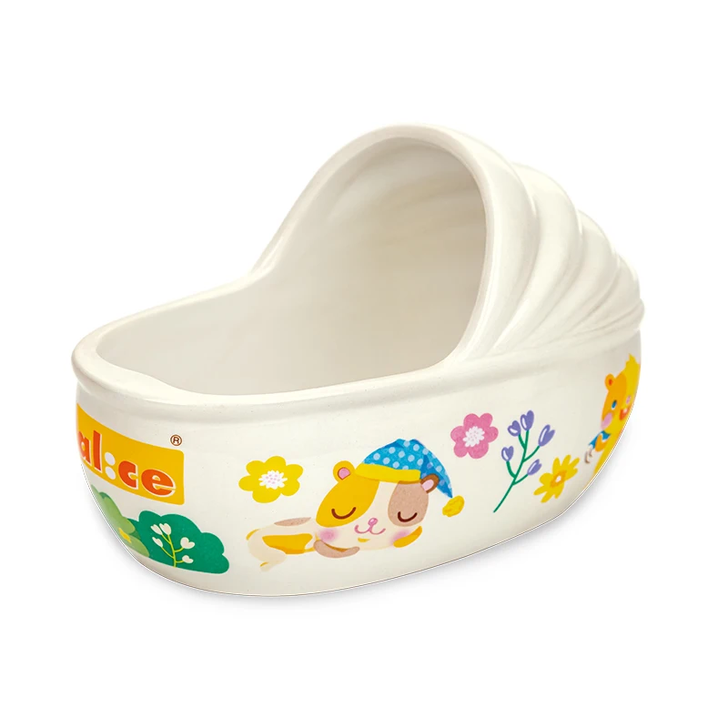 
Pet Product Hamster Cleaning Accessories Ceramic Pet Toilet Alice Spa Room For Golden Hamsters 