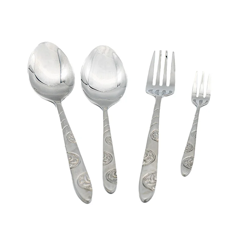 Amazon Hot Sale selling wholesale  304 Stainless Steel Spoon And Fork Set Flatware Sets