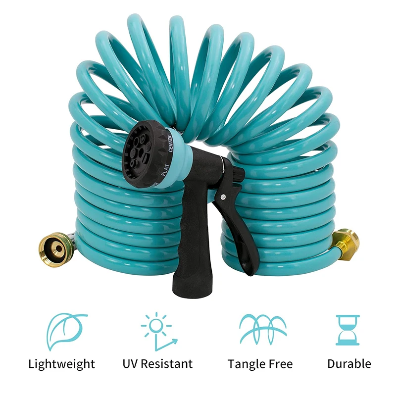 Flexible Lightweight Coil Garden Water Hose for Easy Irrigation