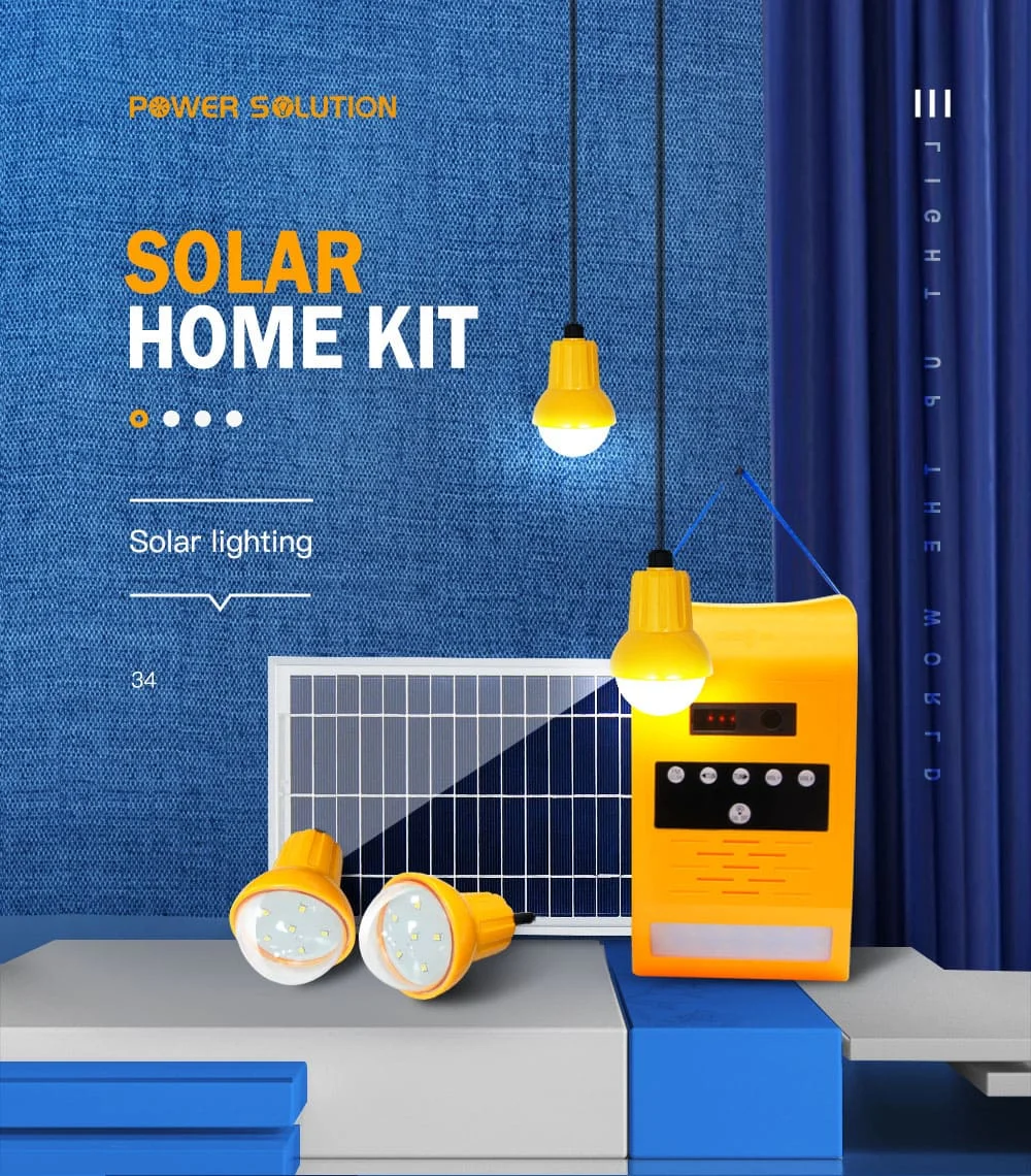 20W Portable Mini Solar Power System for Home Electricity Generating and LED Indoor Lighting Kits
