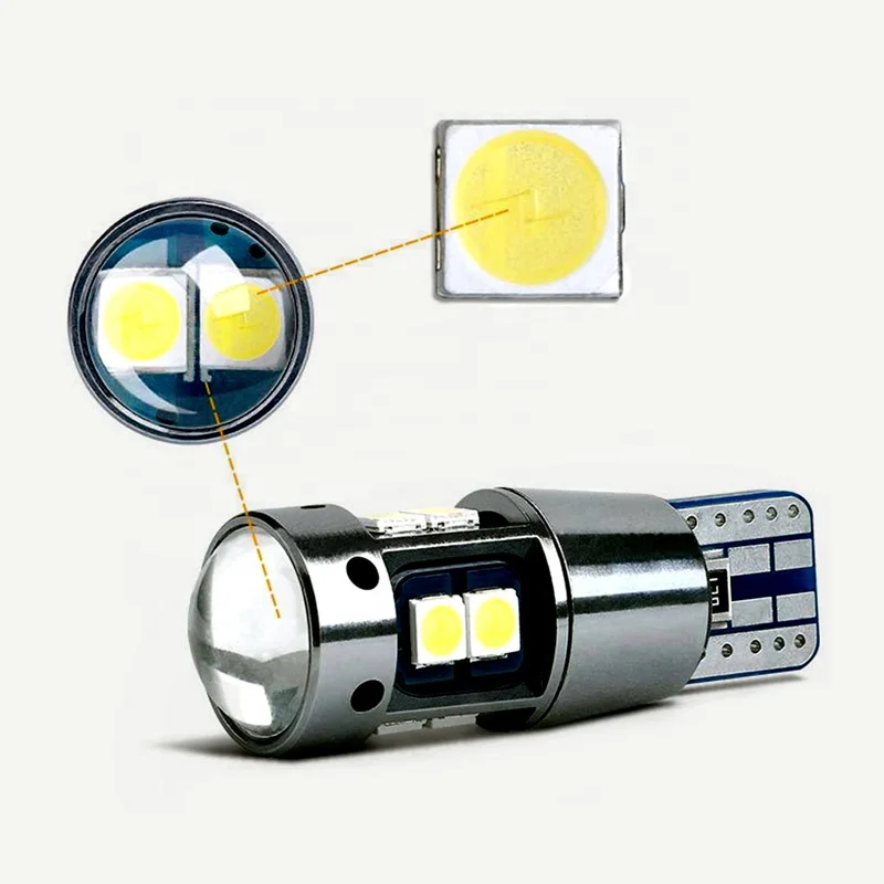 Super Bright 194 168 White Wedge Bulbs Canbus T10 W5W 3030 10SMD Led Bulbs for Interior Map License Plate Light Bulb