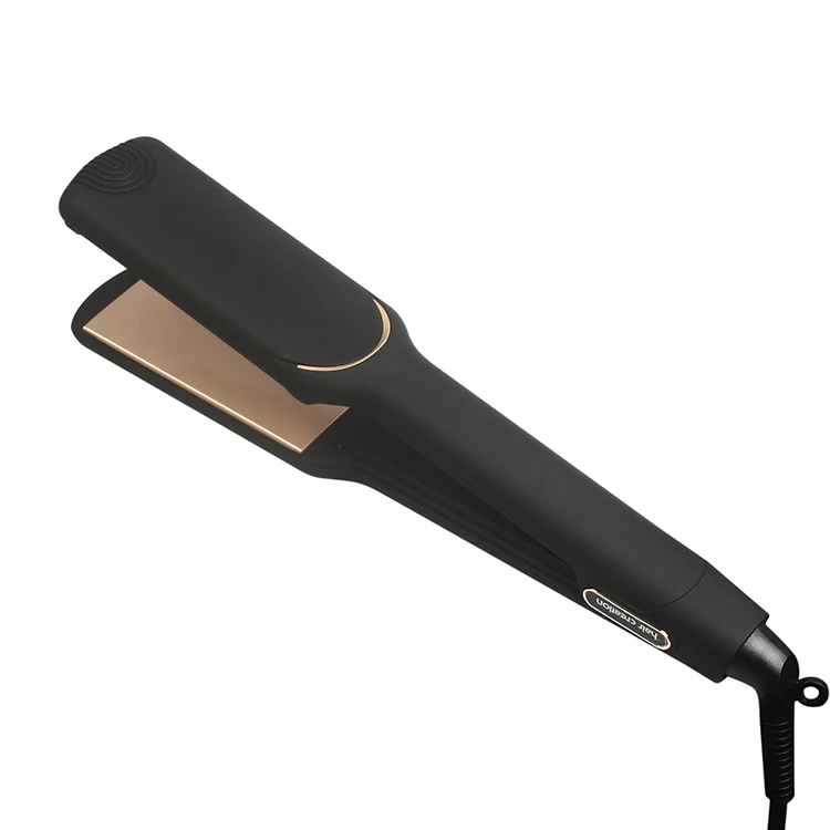 2023 г., очень широкий выпрямитель для волос с титановой пластиной и черной резиновой ручкой, с ЖК-дисплеем