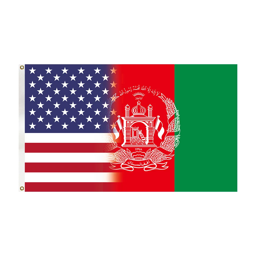 Wholesale Amazon 3*5 feet 90 * 150cm Afghanistan flag US war polyester banner
