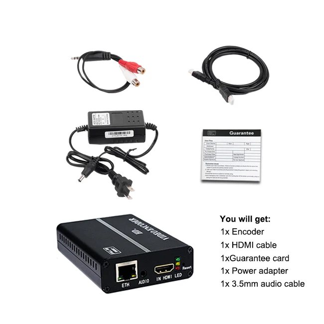 
Haiwei H8110AV H.264 HDMI Encoder MPEG-4 RTMP RTSP UDP IPTV Encoder for YouTube Facebook Live Streaming and Video Conference 