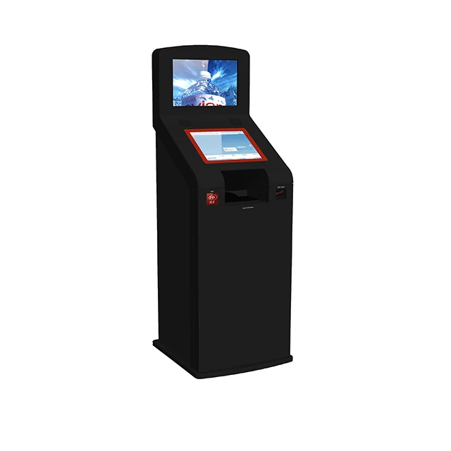 Customization 21 Inch Self Service Dual Touch Screen Ticket Vending Payment Kiosk with Card Reader and NFC Reader