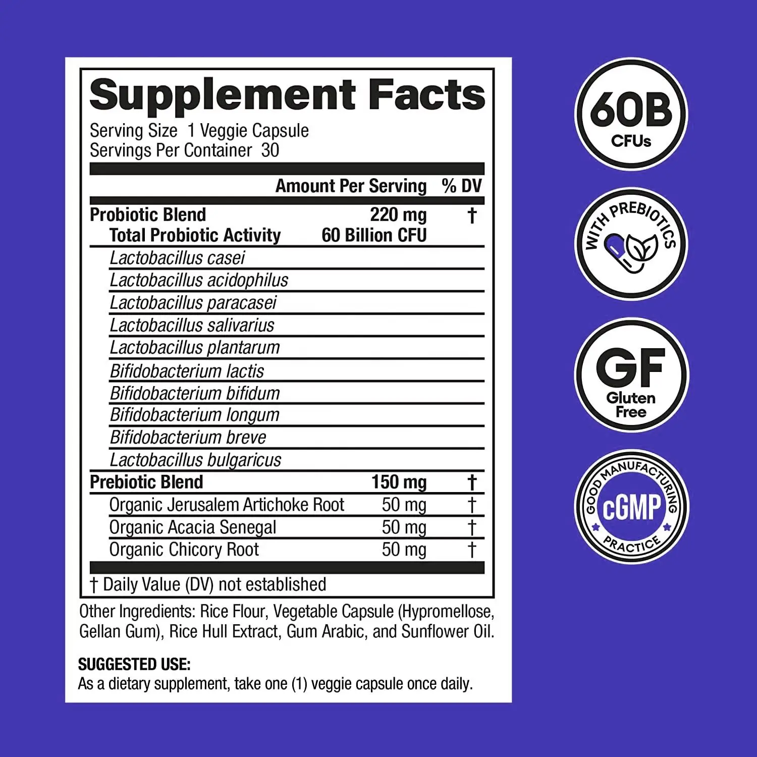 Own-brand Probiotic capsules OEM 60 billion CFU Vegetarian probiotic capsules for women Balanced supplements for women