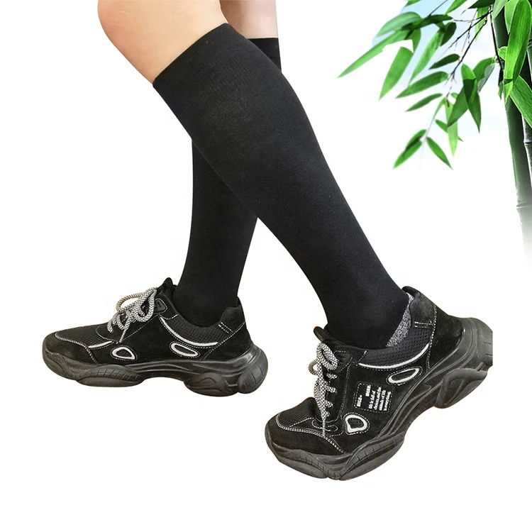 Custom bamboo spandex socks manufacturers anti-odor breathable 15-20mmhg white compression bamboo fiber silver socks for work