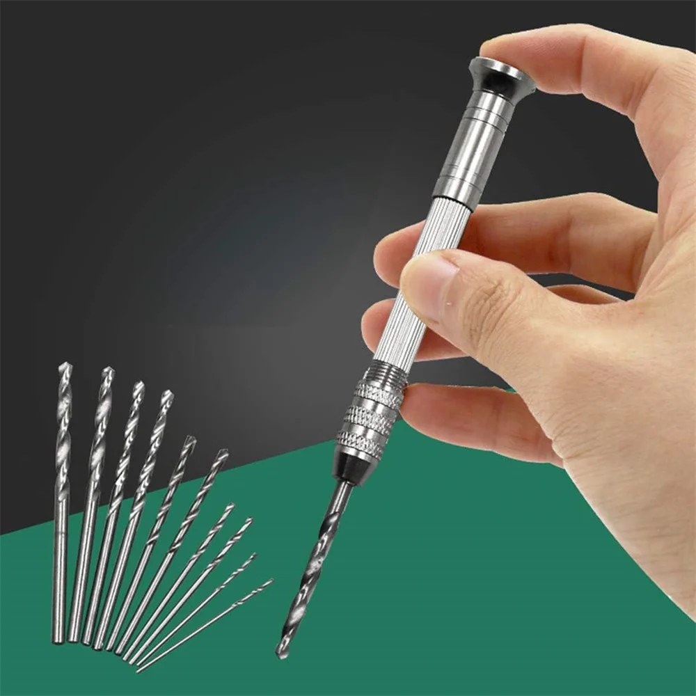 INTODIY Mini Twist Hand Drill Bits Manual Drill Set for DIY Jewelry Resin Craft