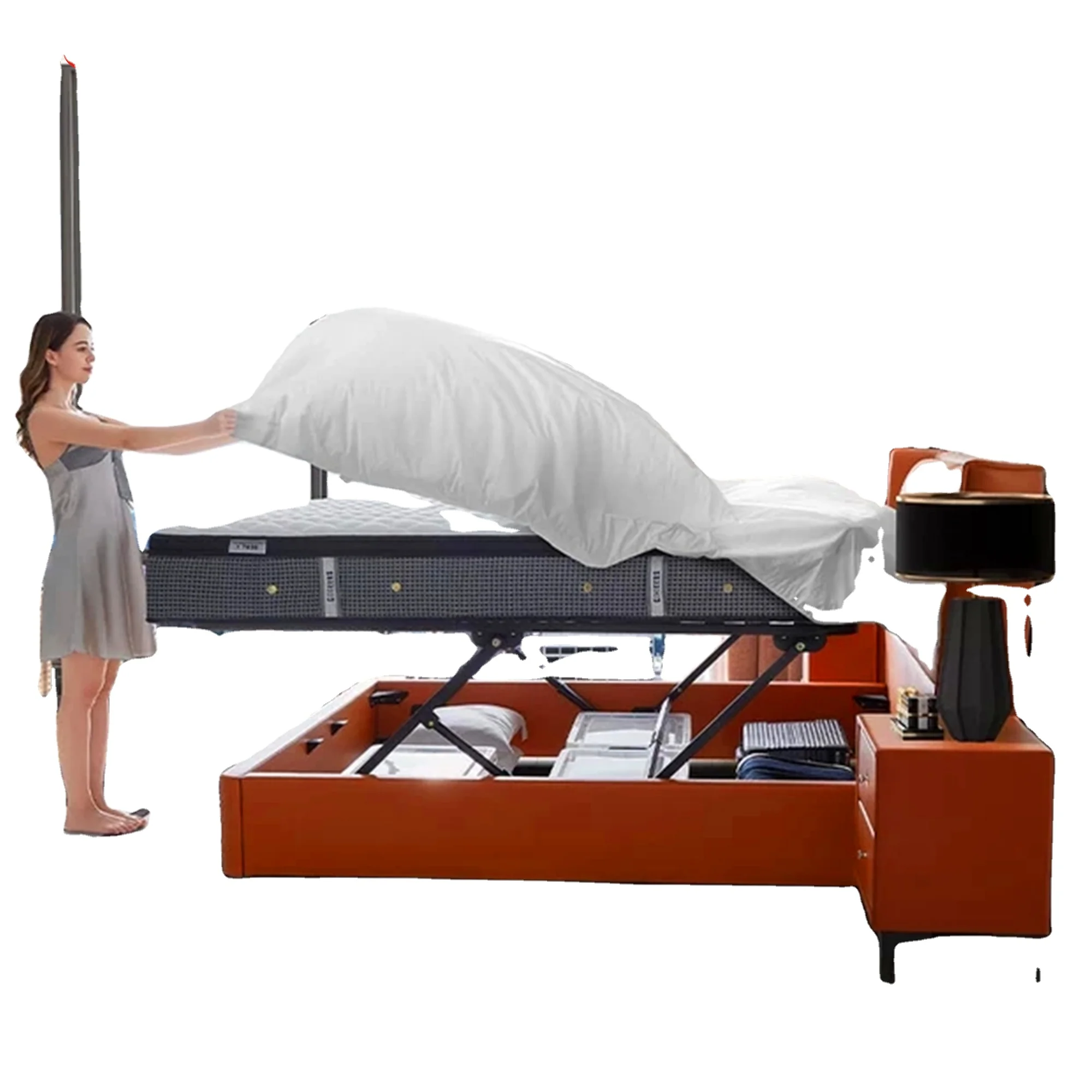 King or twin bed frame with modern storage bed