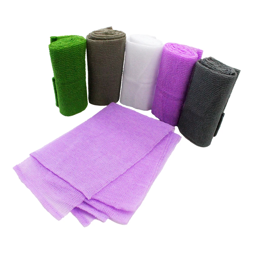 Exfoliating Nylon Bath Cloth Towel Beauty Skin Weave Bath Wash Towel Exfoliating Scrub Cloth Shower Long Washcloth for Body