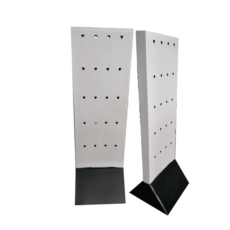 Customized 2-sided Retro Classic Hook Display Stand Cardboard Retail Sunglasses Floor Display For Hair Extension Packaging