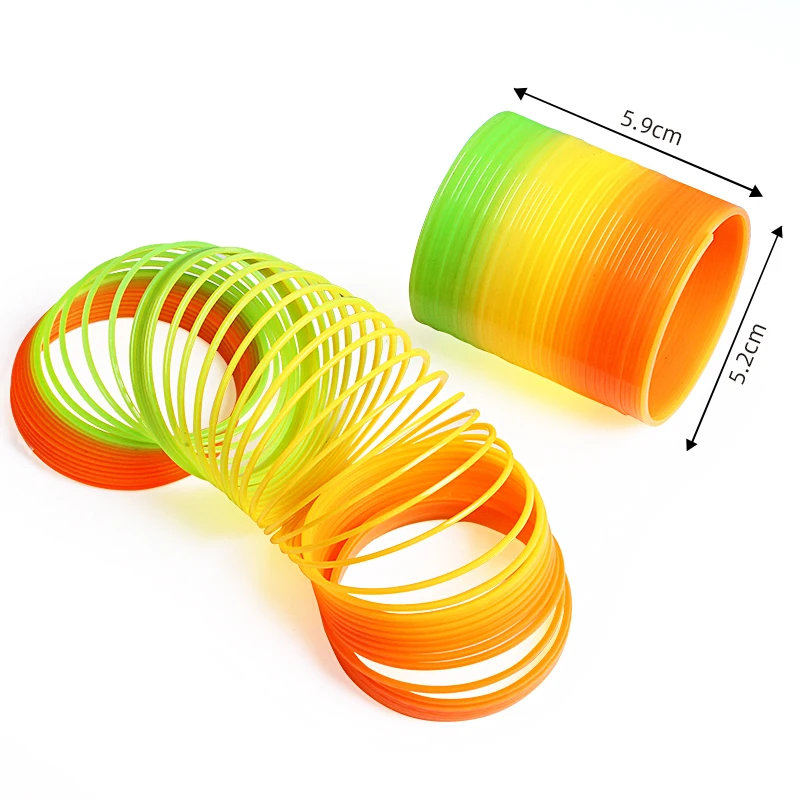 Classic Toys Magical Rainbow Spring Gradient Shape Ring Coil Toy For Kids Children Students