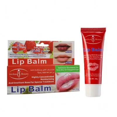 
Aichun Beauty Fruit Strawberry Flavor Rosa Bud Hot-selling Lip Balm Fading Lipstick Rich Lip Balm Skin Care 50g 