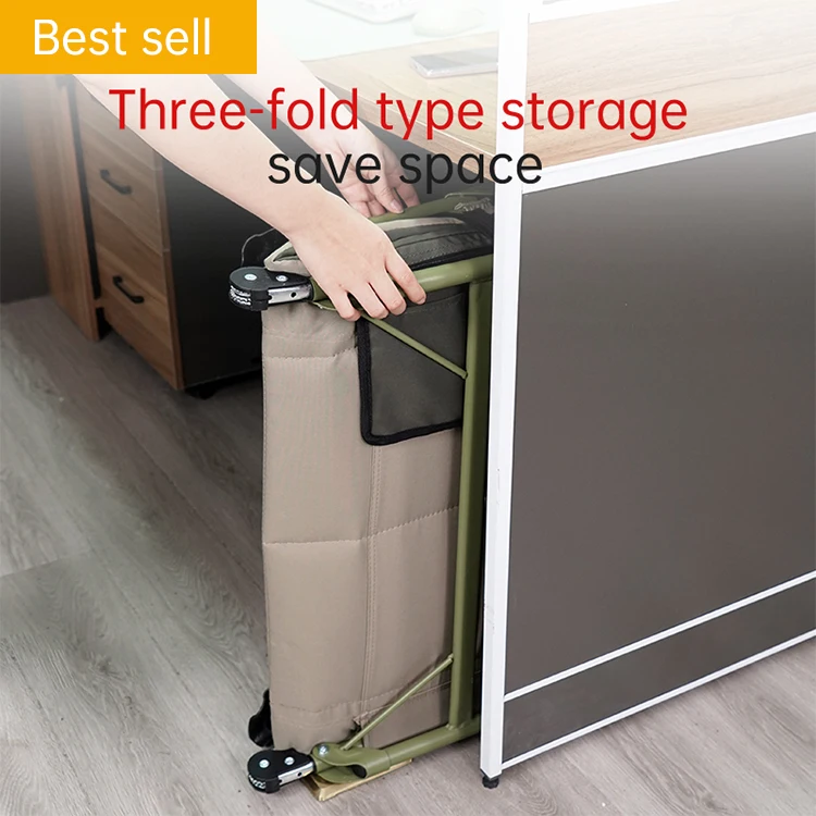 High Quality Camping Portable Outdoor Camping Metal Steel Single Folding Bed