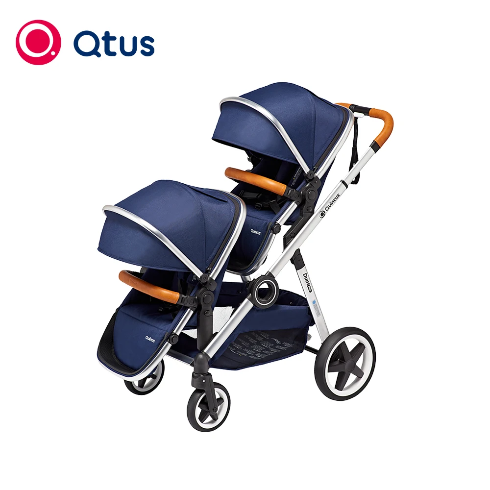 QTUS DuetPro Double Baby Stroller with Two Seats, Single/Twin Model, High Landscape, Luxury, High Quality, EN-1888 Certification