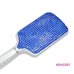 Small MOQ custom private label paddle brush ionic hair brush with bling crystal
