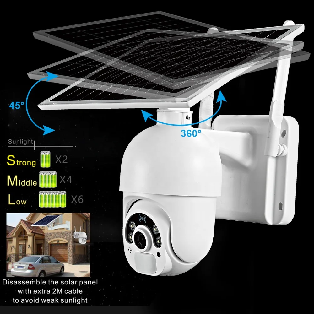  WiFi Wireless solar power camera 4G 3G sim Card Slot CCTV Security IP Camera Outdoor Support 128