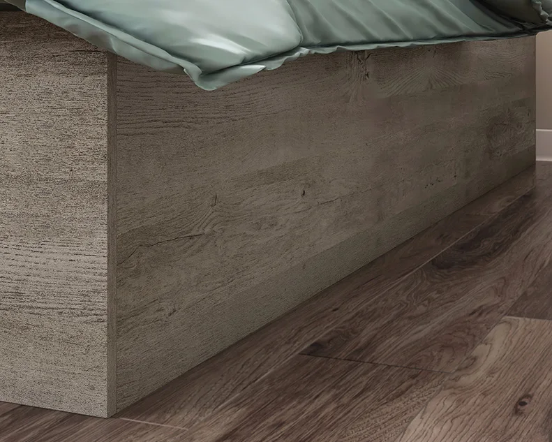 Scandinavian Style Factory Wholesale Wooden Queen Platform Bed with 2 Under Storage Drawers for Bedroom