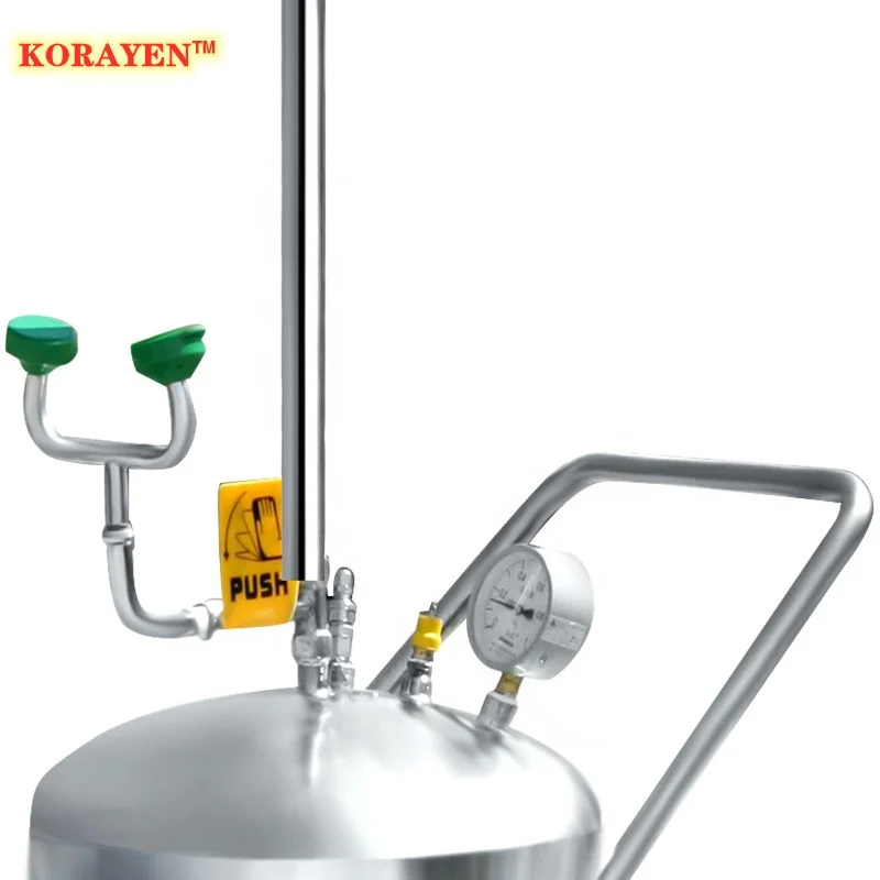 Support for custom 304 and 316 stainless steel Portable Eye Wash Shower with Water Tank Station tank eye washing station
