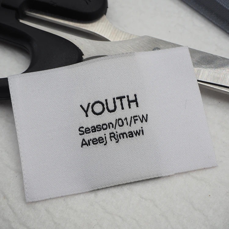 High Quality Clothing Customized Black Satin Woven Label Wholesale Brand Garment Accessories Custom Woven For All Clothing Label