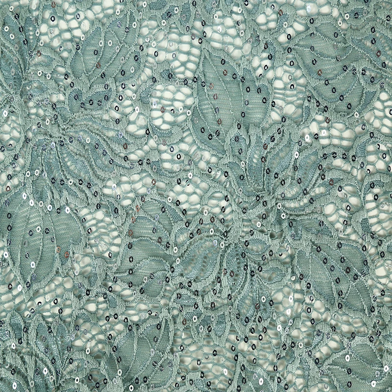 2025 latest lace embroidery China tulle lace fabric and stone green high quality net lace dancewear fabric