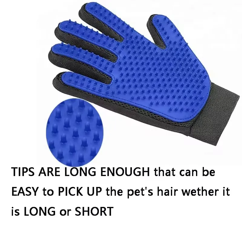 Wholesale Dog Deshedding Brush Bath Massage Cleaning Mitt Tool Cat Hair Remover Pet Grooming Gloves