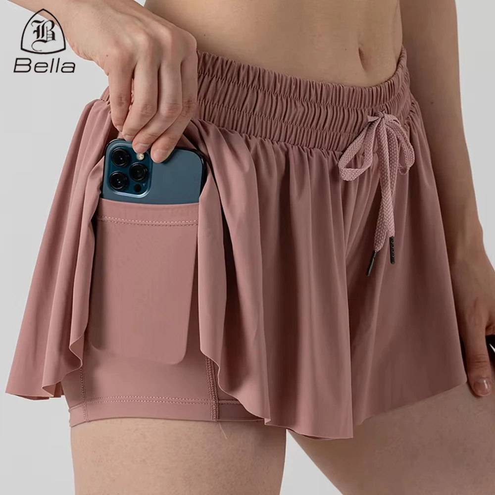 Custom Logo Women Sportswear Lightweight Flowy Running Skirts Tennis Dress With Shorts High Rise Tennis Skirt Shorts