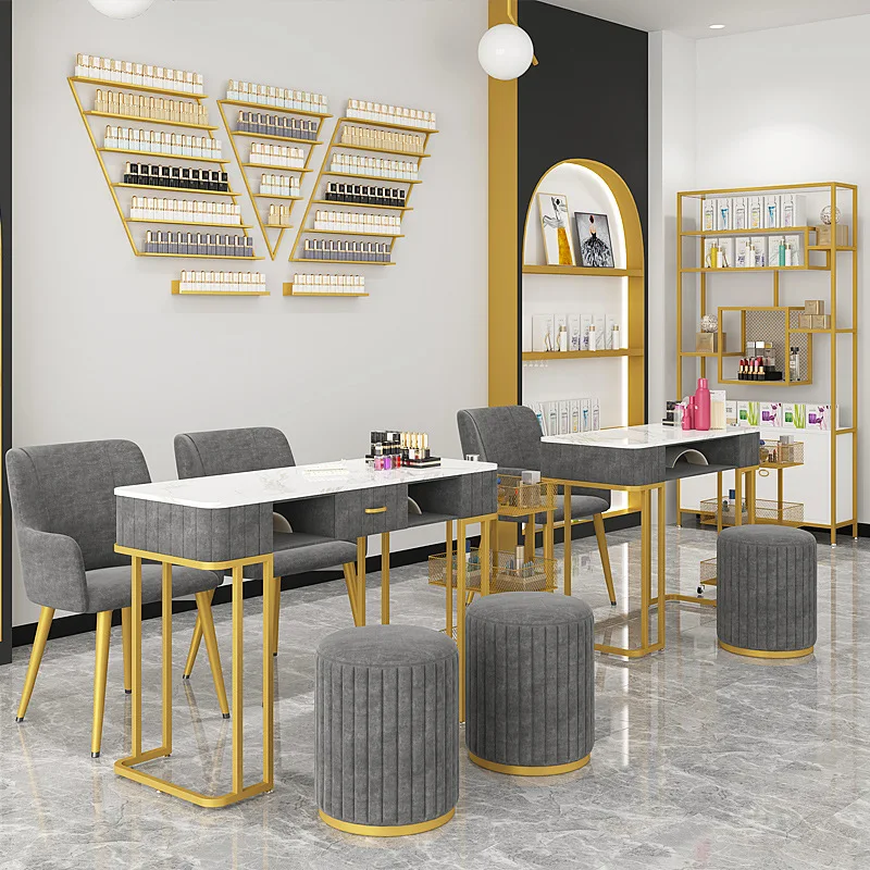 Modern Salon Cheap Tables Sets Nail Table Station Furniture Manicure Tech Manicure Table