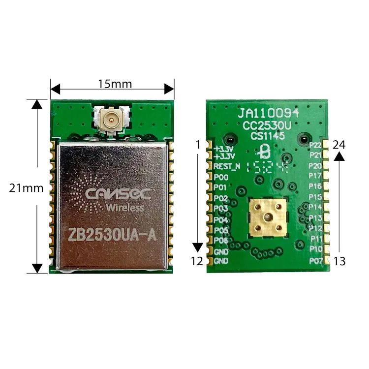 
Cansec Low Cost Module IoT Solutions Low Energy Consumption ZB2530UA-A Ti CC2530 Zigbee Module for Smart Door Lock 