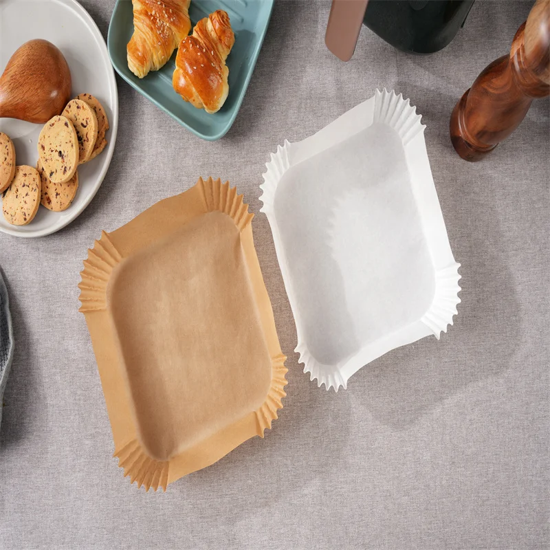 Parchment Baking Air Fryer Silicone Oil Paper Liner Kitchen Air Fryer Cooking Paper Disposable Food Offset Printing Wood Pulp