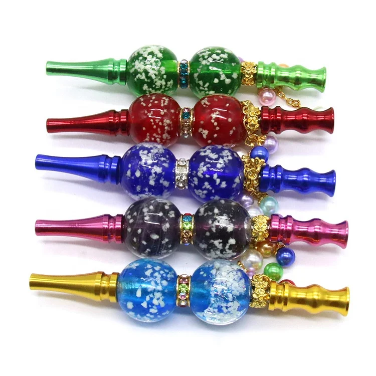 Wholesale Metal Multi-color Glow In Dark Shisha Hookah Mouth Tips Luminous Mouthpiece Hookah Shisha Cigarette Holder Filter