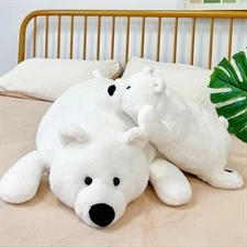 White Soft Cuddly Polar Bear Plush Toy Baby Sleeping Doll Holiday Gift