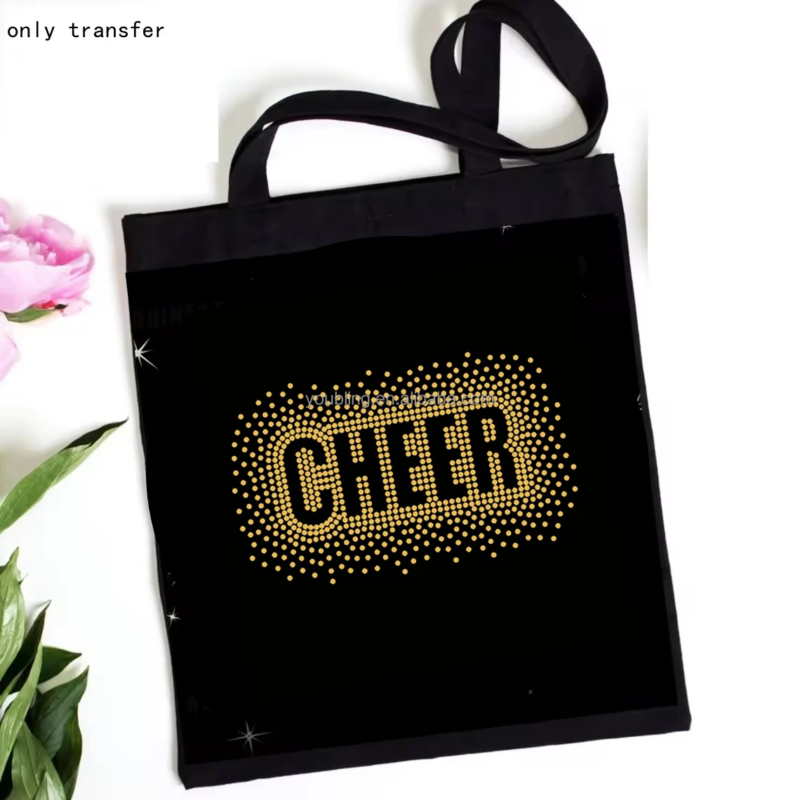 New Various Color Rhinestone Cheer Transfers  Hot fix Rhinestone Heat Transfers Iron On Motif Design for Garments