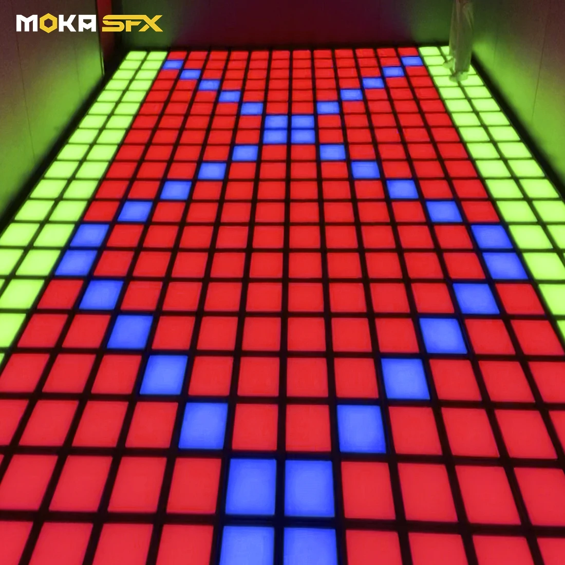 Moka sfx waterproof IP65 30cm*30cm rgb interactive active game led dance floor for game dance room