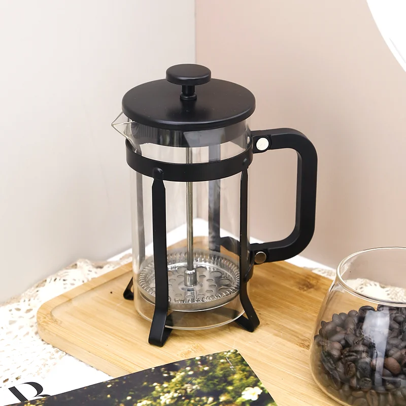 high borosilicate glass french press coffee maker coffee plunger 304 stainless steel