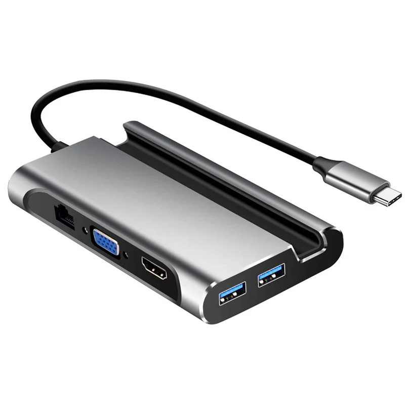  Кабель для USB-интерфейса до 50 метров HDMI-интерфейс C концентратор адаптер с тройным дисплеем HDMI VGA Тип PD Gigabit Ethernet