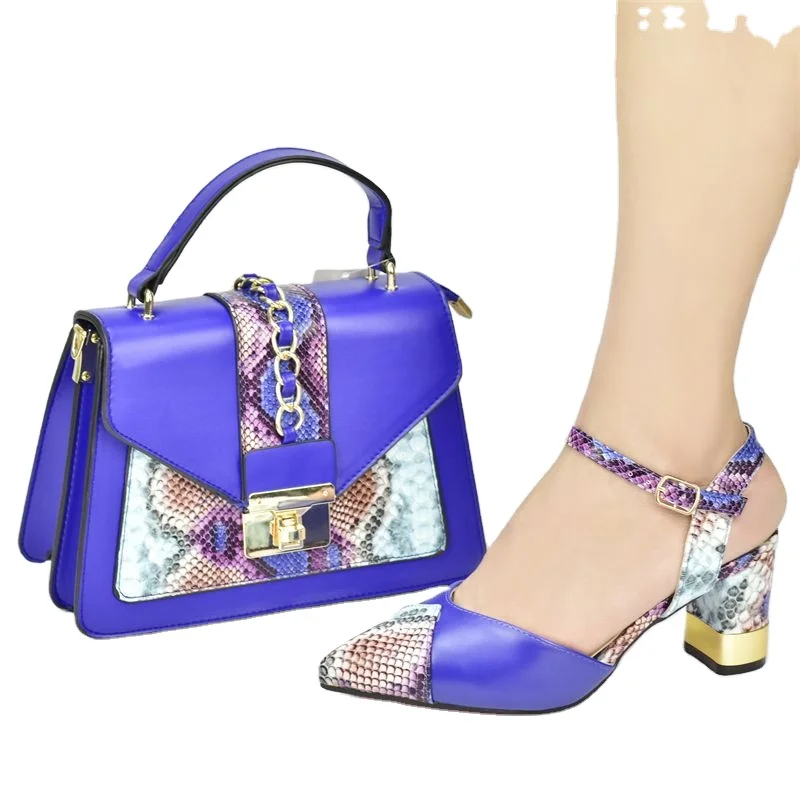 Queency  Wholesale Customization High Heel 7.5 CM Italian Women Shoes Matching Bag On Daily Life