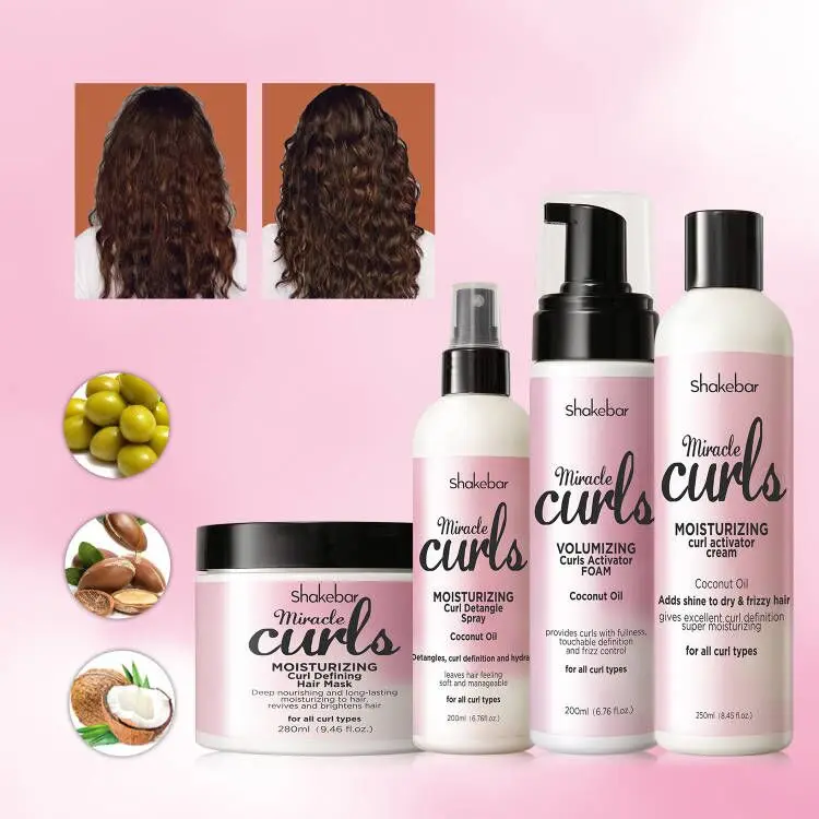 Private Label Coconut Oil Moisture Curly Creams Curl Defining Enhancers Anti Frizz Curling Hair Cream for African Curly Hair