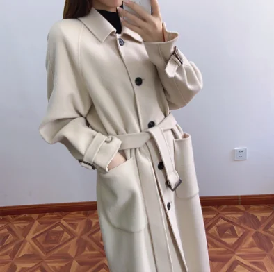 2021 Grid  wool80%  short coat cashmere