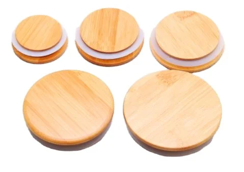 Индивидуальная стеклянная канистра для чая конфет Деревянные крышки с силиконовым уплотнением янтарная древесина прозрачная банка деревянная крышка