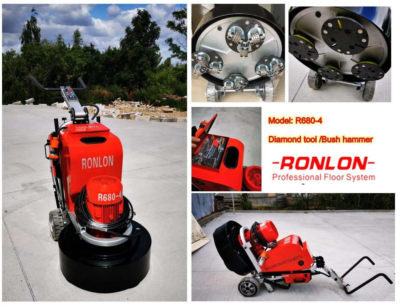 
Ronlon R680 used concrete floor grinder polisher grinding machine 
