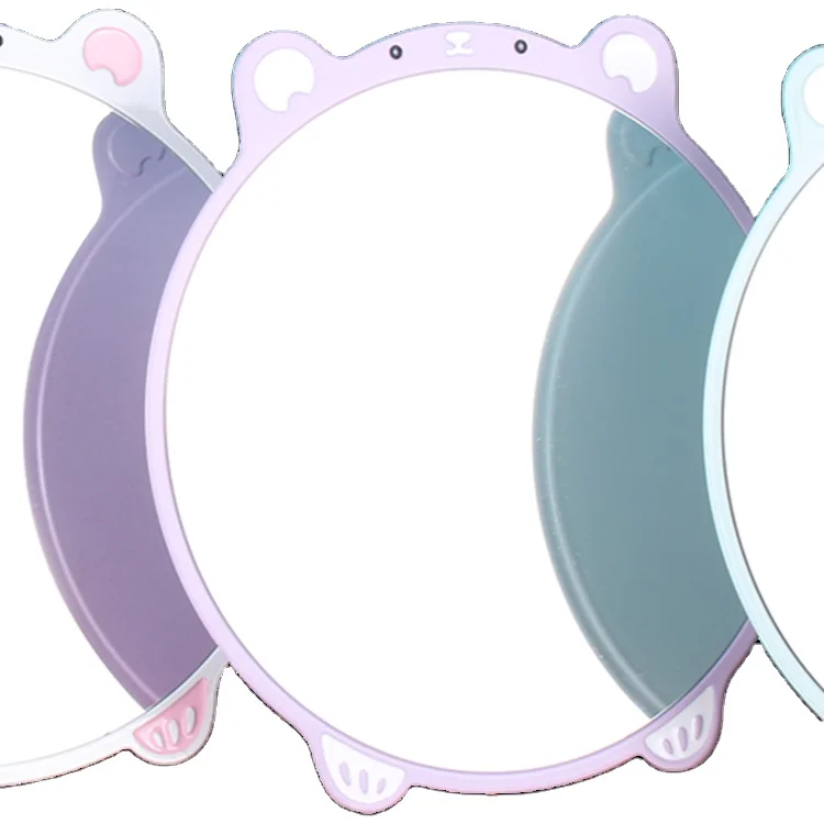 Personalized Simple Metal Makeup Mirror Portable Middle Size Middle Size Pig Hand  Makeup Mirror Iron Mirror Straight