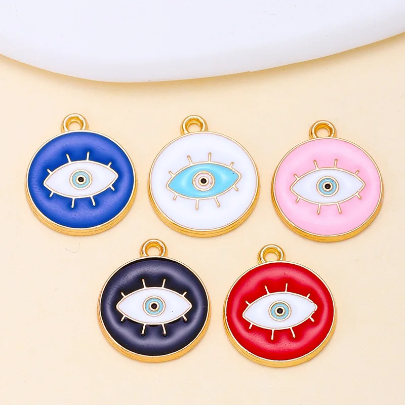 Jewelry Supplies Fashion Metal Alloy Enamel Drip Eye Charms Pendant for Jewelry Necklace Bracelet Making