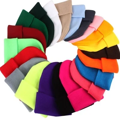 65 colors unisex wholesale beanies custom embroidery spring and winter knitted hat