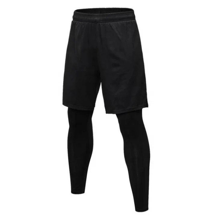 
Sports wear Men Running Tights Short Gym Pants Leggings Skinny Mens Compression Pants Sets 