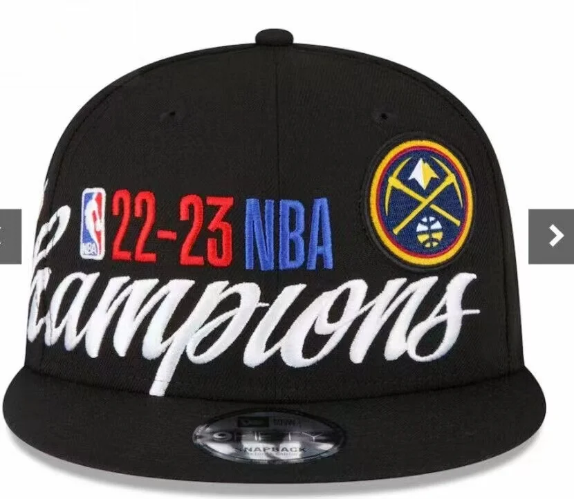 Wholesale N  B A 22-23 Denver Nuggets Embroidery Logo 6 Panel champion Cap Snapback caps