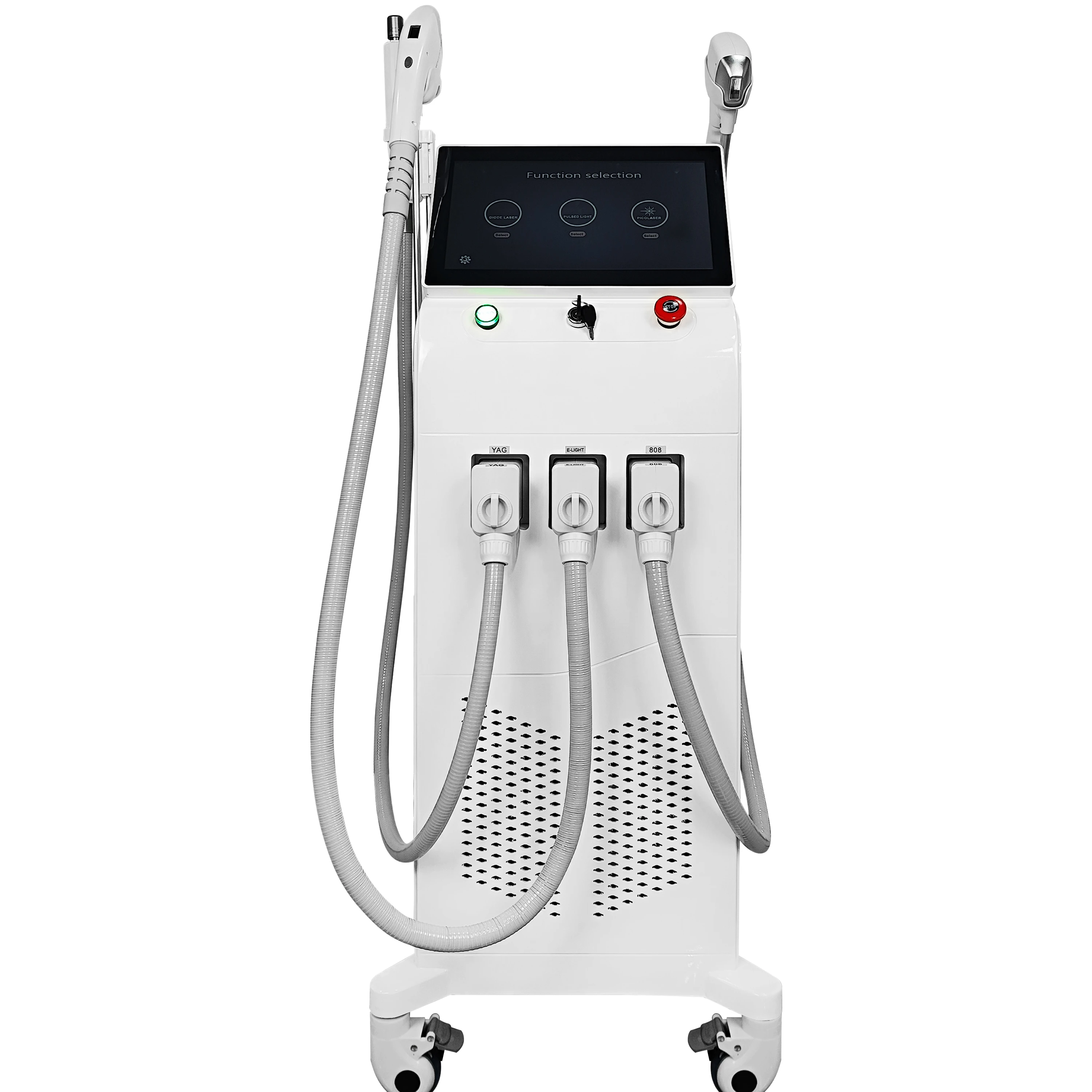 Painless Hair Remove   Handle Laser Hair Removal Machine Ipl+ Diode Laser +nd Yag Laser Multifunctional Machine